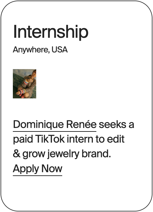 INTERNSHIP USA Dominique Renée TikTok Intern 31648
