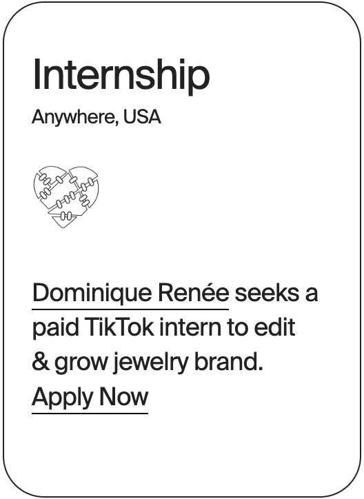 INTERNSHIP USA Dominique Renée TikTok Intern 31648