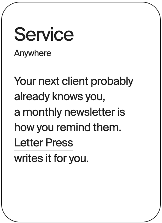 SERVICE Anywhere Letter Press 31669