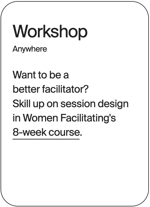 WORKSHOP ANywhere Women Facilitating Course 31676