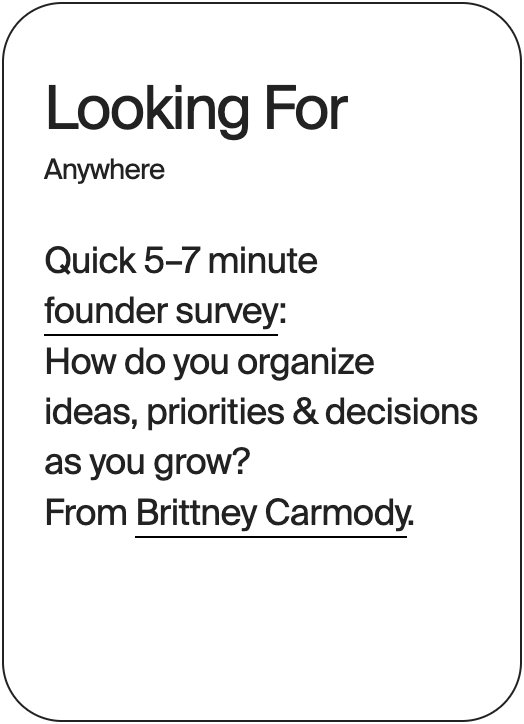 LOOKING FOR Anywhere Brittney Carmody Creative Survey 31684