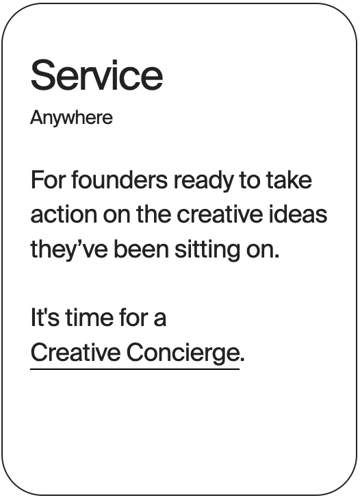 SERVICE Anywhere Creative Concierge 31730