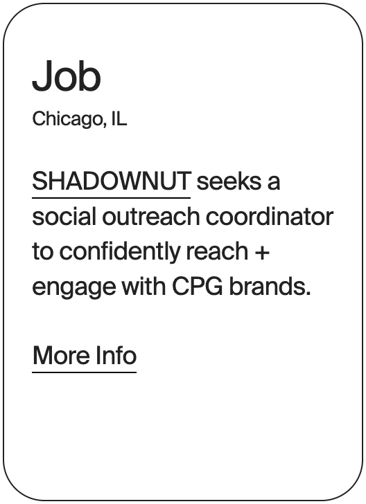 JOB Chicago SHADOWNUT Social Coordinator 31786