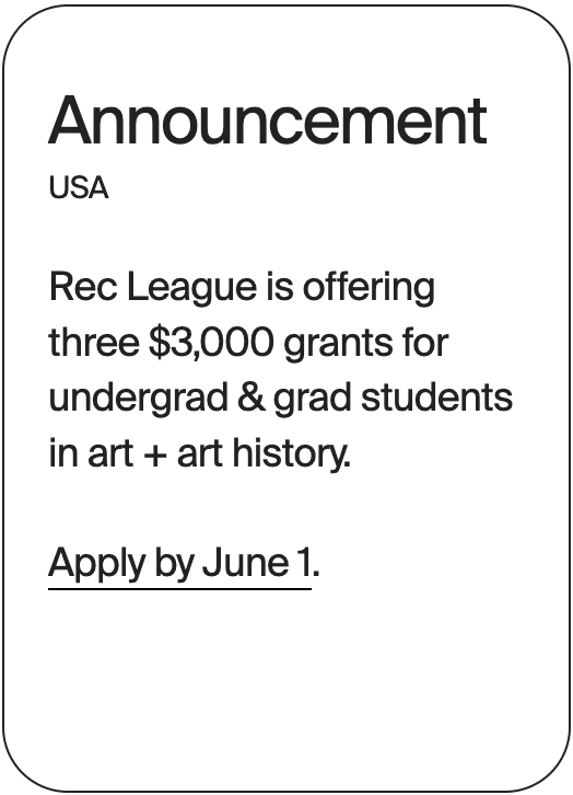 ANNOUNCEMENT USA Rec League Grants 31797