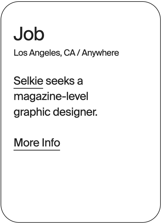 JOB Los Angeles Anywhere Selkie Graphic Designer 31803