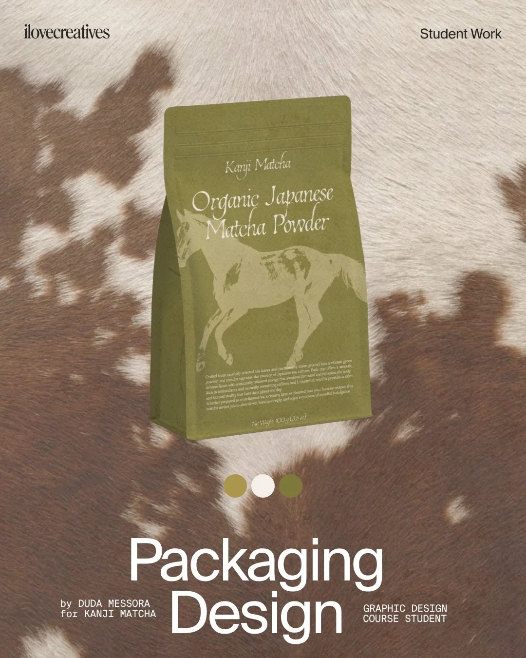 Packaging design that tastes as good as the product 🍵&nbsp;Swipe to see our Graphic Design Student Duda Messora&rsquo;s (@dudamessora) creative work for spec brand Kanji Matcha.

If you&rsquo;re interested in learning how to design brand identities 