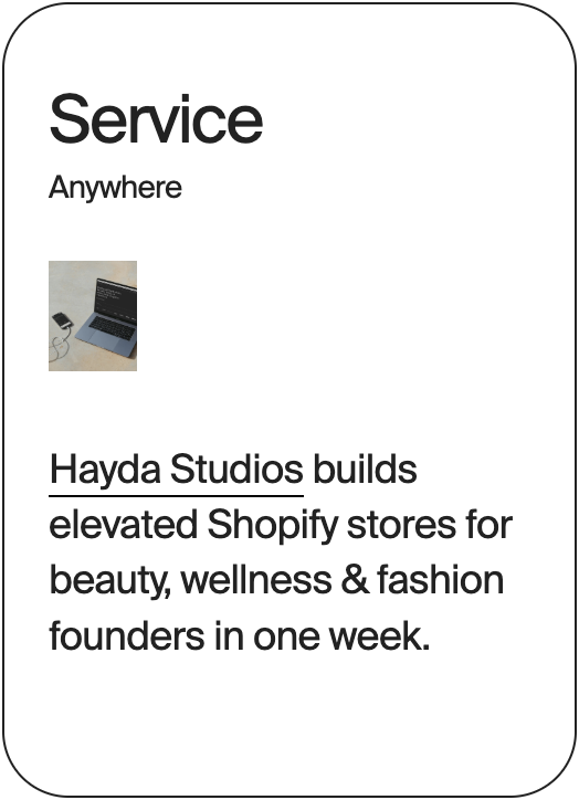 SERVICE Anywhere Hayda Studios 31825
