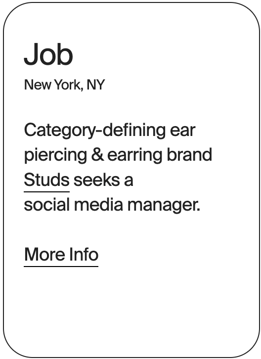 JOB New York Studs Social Media Manager 31848
