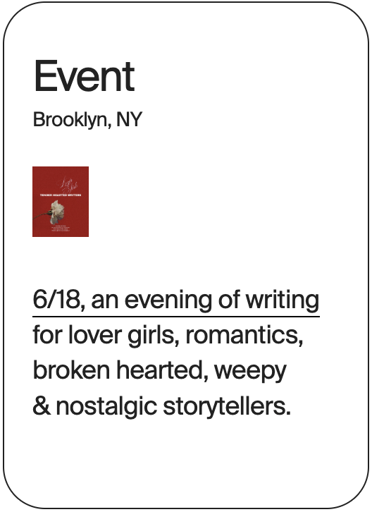 EVENT Brooklyn Tender Hearted Writers Lover Girls 31849