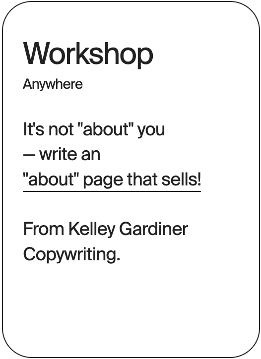 WORKSHOP ANywhere Kelley Gardiner Copywriting 31856