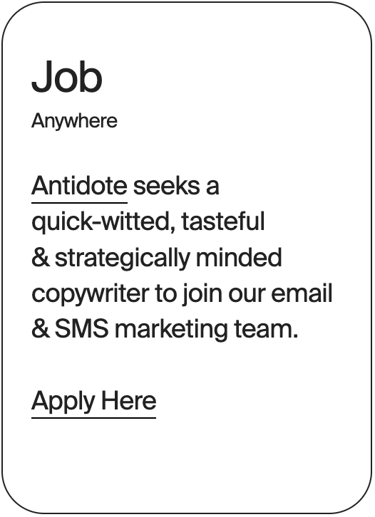 JOB ANywhere Antidote Copywriter 31868