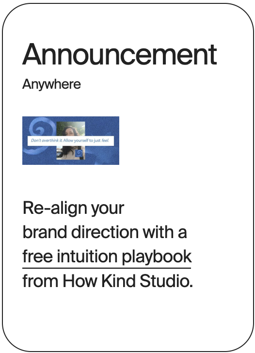ANNOUNCEMENT Anywhere How Kind Studio 31859