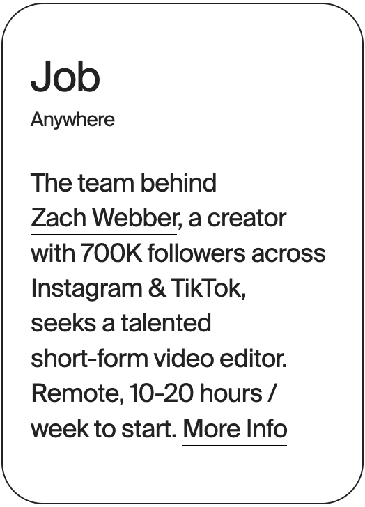 JOB Anywhere Zach Webber Video Editor 31897