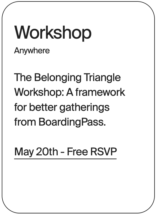 WORKSHOP Anywhere BoardingPass Belonging Triangle 31883