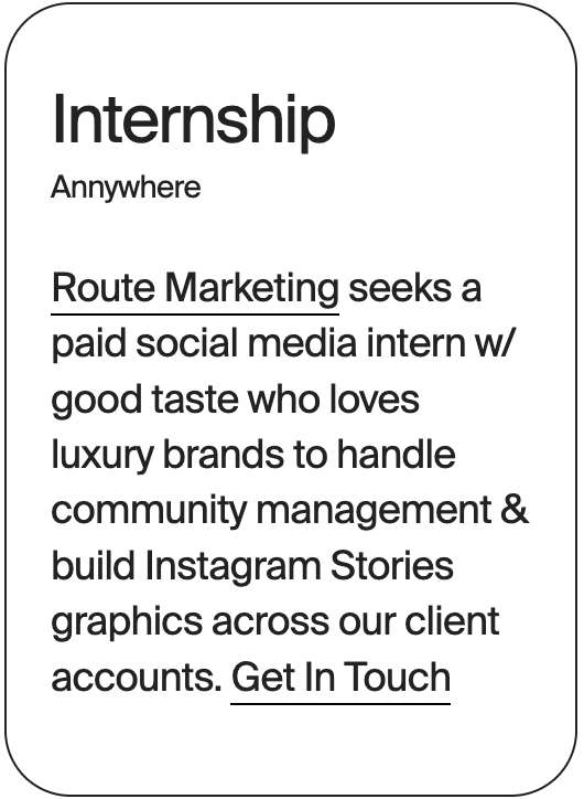 INTERNSHIP Anywhere Route Marketing 31898