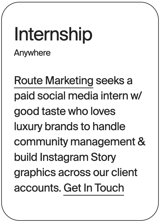 INTERNSHIP Anywhere Route Marketing 31898