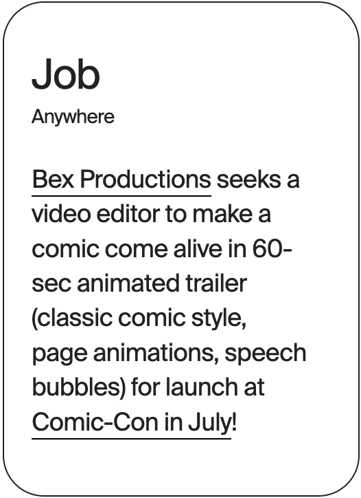JOB Anywhere Bex Productions Video Editor 31909