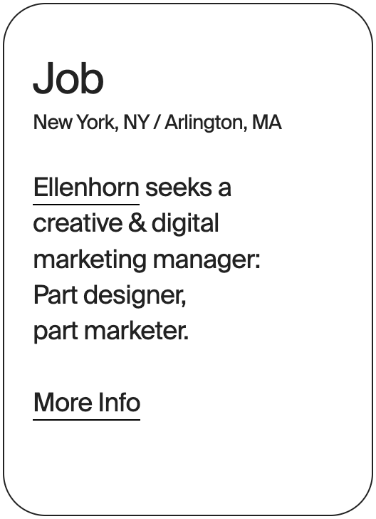 JOB New York Arlington Ellenhorn Marketing Manager 31917
