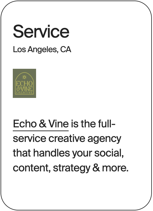 SERVICE Los Angeles Echo and Vine 31926