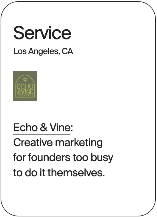 SERVICE Los Angeles Echo and Vine 31926