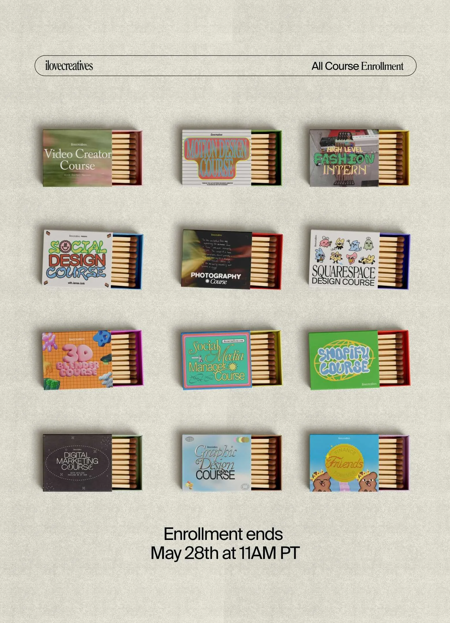  All Course Enrollment (Matchboxes) 5-27-26
