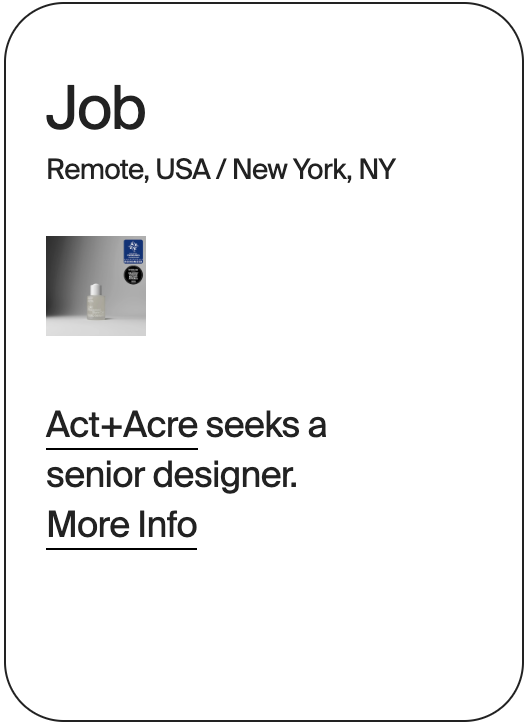 JOB Remote NY Act+Acre Senior Designer 31999