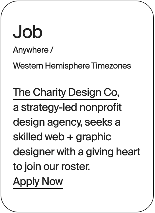 JOB Western Hemisphere Charity Design Co Graphic Designer 32013
