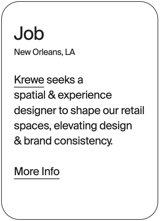 JOB New Orleans Krewe Spatial + Experience Designer 31986