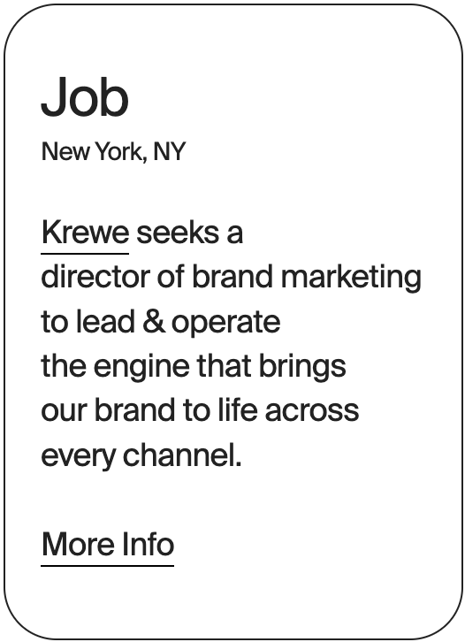 JOB New York Krewe Brand Marketing Director 31988