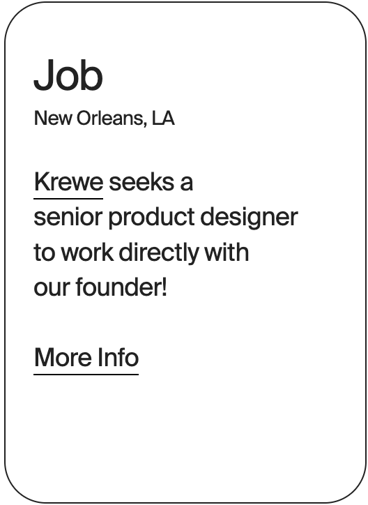 JOB New Orleans Krewe Senior Product Designer 31989