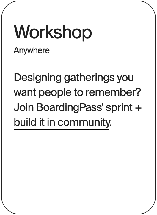WORKSHOP Anywhere BordingPass 32050