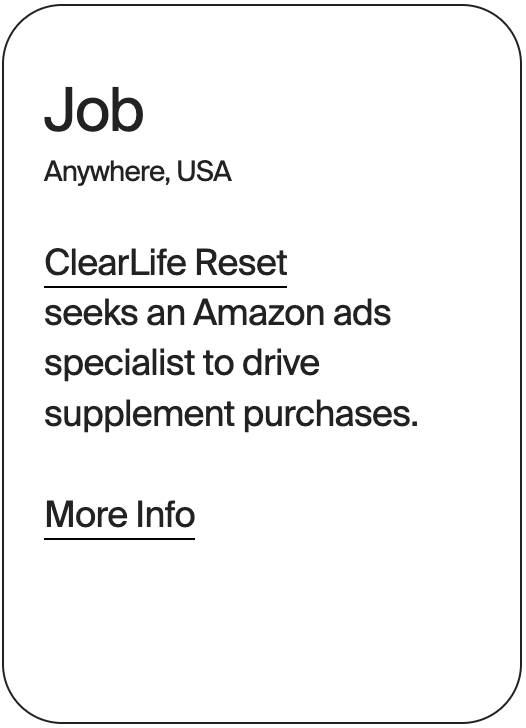 JOB Anywhere Clearlife Reset Amazon Ads 32073