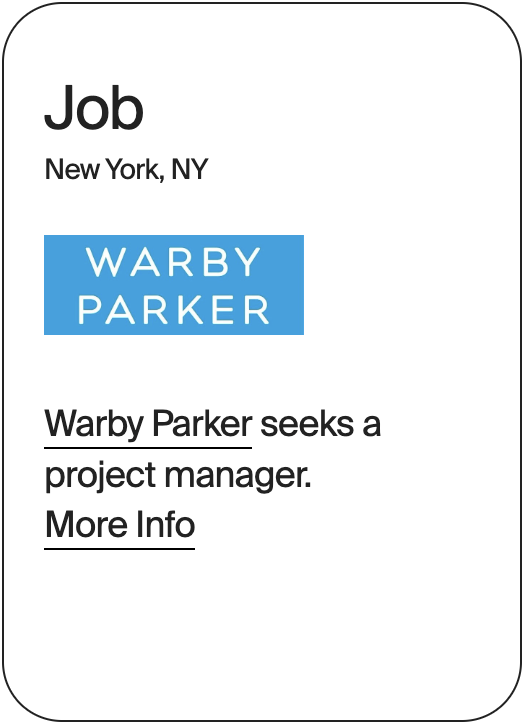 JOB New York Warby Parker Project Manager 32075