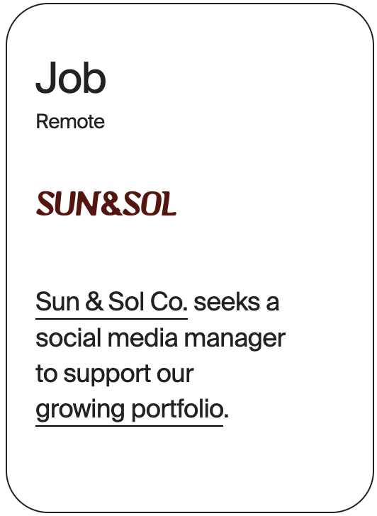 JOB Remote Sun and Sol Co Social Media Manager LCW0WNSA-0001