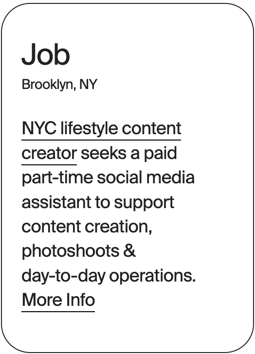 JOB Brooklyn Olivia McDowell Social Media Assistant 32153