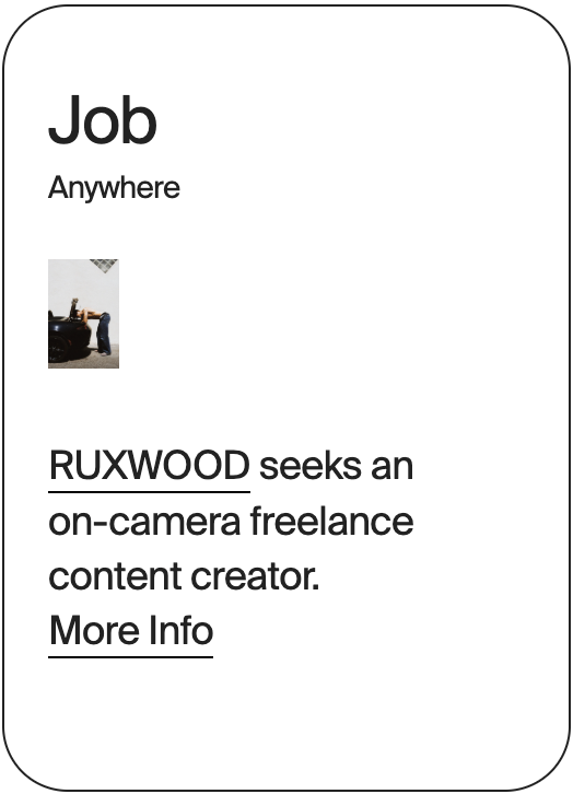 JOB Anywhere RUXWOOD Content Creator 32232