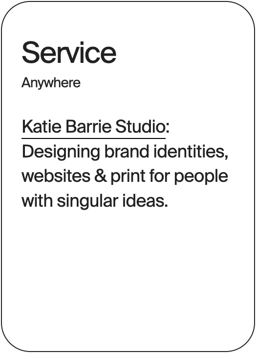 SERVICE Anywhere Katie Barrie Studio 32239