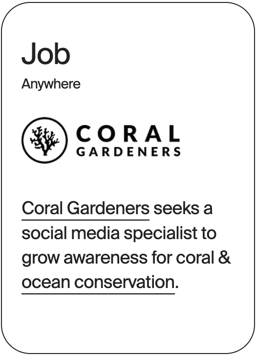 JOB Anywhere Coral Gardeners Social Media Specialist 32245