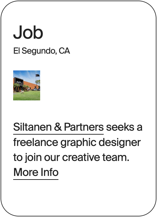 JOB El Segundo Siltanen &amp; Partners Graphic Designer 32266