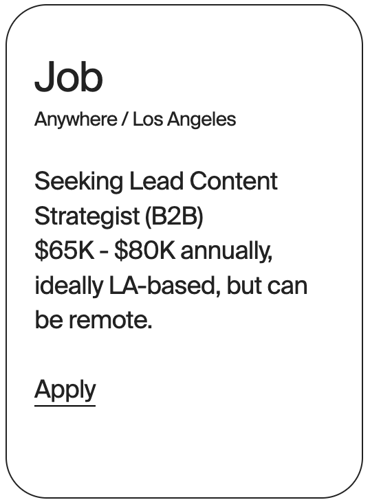 JOB Anywhere Lead Content Strategist (B2B)