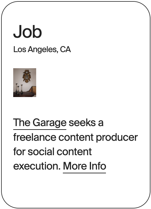 JOB Los Angeles The Garage Content Producer 32283