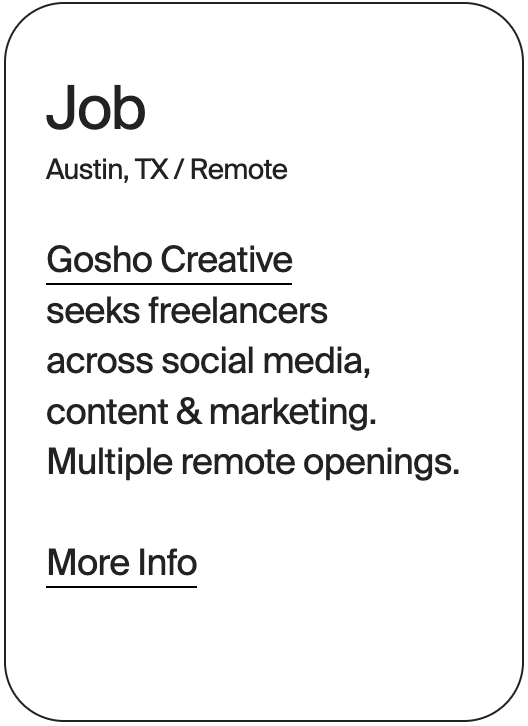 JOB Austin Remote Gosho Jobs 32257