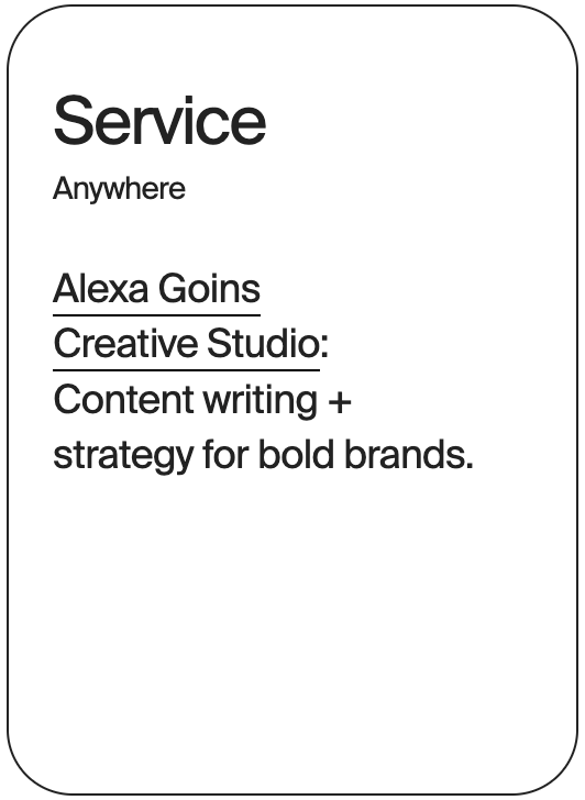 SERVICE Anywhere Alexa Goins Creative Studio 32323