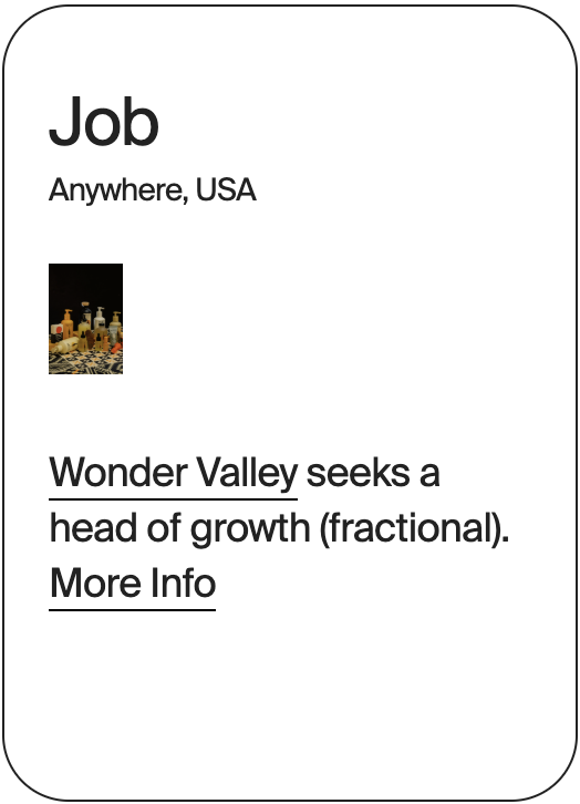 JOB ANywhere Wonder Valley Seeks A Head of Growth 32367