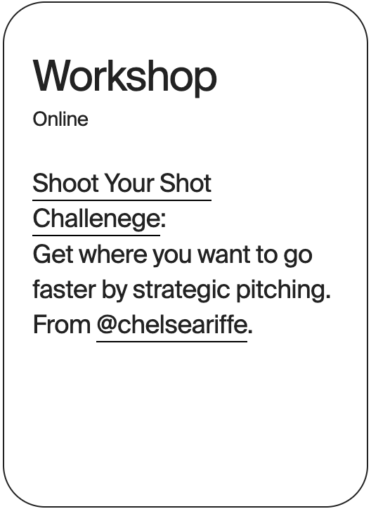 WORKSHOP Online SHoot Your Shot Challenge 32384