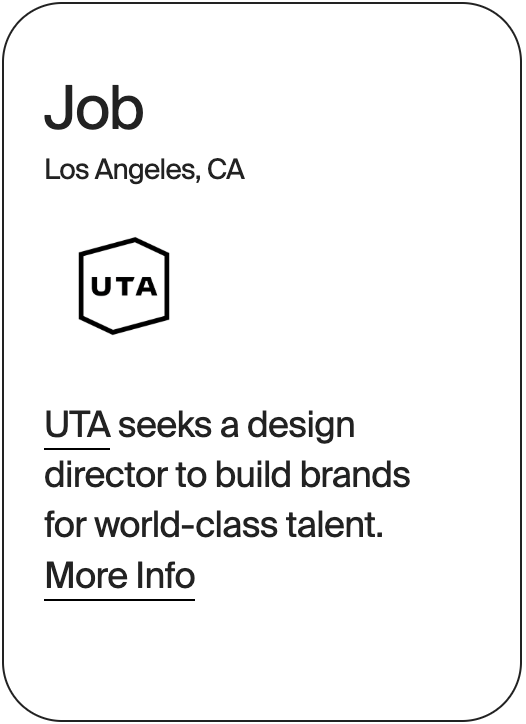 JOB LOs Angeles UTA Design Director 32413