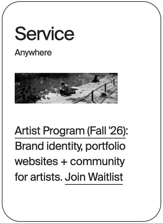 SERVICE Anywhere Artist Program Fall 2026 32424