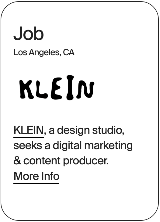 JOB Los Angeles KLEIN Digital Marketing Producer 32440