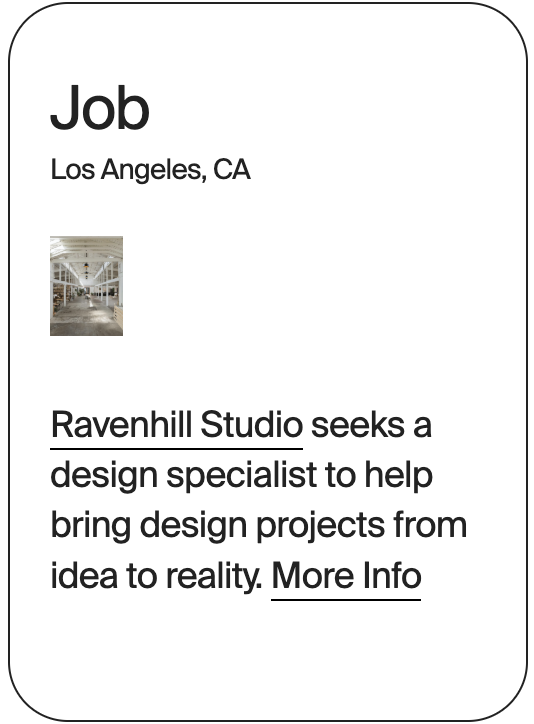 JOB Los Angeles Ravenhill Studio Design Specialist 32463
