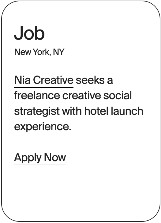 JOB New York Nia Creative Social Strategist 32377